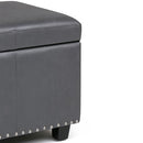 Simpli Home Kingsley Large Storage Ottoman Bench, Stone Grey