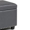 Simpli Home Kingsley Large Storage Ottoman Bench, Stone Grey