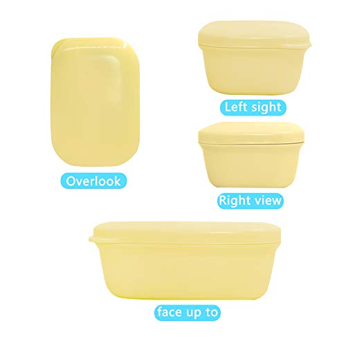 4 Pcs Waterproof Soap Case Holder Soap Dishes, FineGood Self Draining Soap Saver Portable Soap Box Tray for Bathroom - Yellow, White, Blue, Green