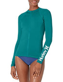 Hurley Women's Standard Rash Guard Top, Emerald, X-Small