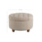 Homepop Home Decor Button Tufted Woven Round Storage Ottoman Large