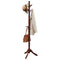 VASAGLE Coat Rack with 9 Rounded Hooks and 1 Top Knob, 2 Inch Thick Pole, Solid Wooden Coat Tree Stand Free Standing, for Clothes, Hats, Handbags, Umbrella, Solid Rubberwood, Dark Walnut URCR03WN