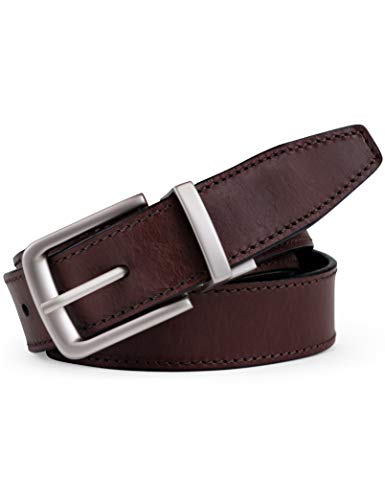 Timberland Men's Classic Leather Belt Reversible From Brown To Black, Brown/black, 34