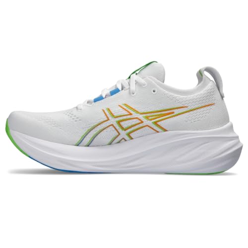 ASICS Men's GEL-NIMBUS 26 Running Shoes, White/Waterscape, 12.5