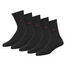 NAVYSPORT Men's Socks Sports Cushioned Cotton Crew Socks, Pack of 5 Pairs (Shoe Size: 9-11, Black)