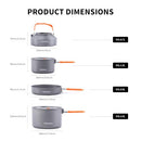 Fire-Maple Camping Cookware Set with Pot, Kettle, Pan for 4 People Feast4, Easy to Clean Hard Anodized Aluminum, 8 Piece Pot and Mess Kit, Essential Pots and Pans Set, Camping Gear and Accessories