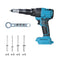 Electric Rivet Gun Brushless Electric Rivet Nut Gun Cordless Rivet Gun with Wrench, Automatic Blind Riveter Tool Electric Blind Riveter Tool Kit, Compatible for Makita Battery 18V