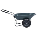 vidaXL Heavy-Duty Wheelbarrow - 100 kg Capacity, Green and Grey, Metal and Plastic, Ideal for Garden Tasks and Home Improvement