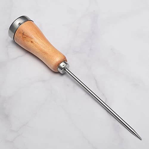 2 Pieces Ice Pick Ice Chipper Stainless Steel Ice Pick 8.46 Inch Ice Chisel Ice Hammer Tool Ice Crusher Ice Carving Tool with Wooden Handle