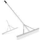 Goplus Landscape Rake 36 Inch, Aluminum Rake Head w/36 Tines and 68" Long Non-slip Handle, Yard Rake Tool for Loosening & Leveling Soil, Landscaping Rake Beach Garden Pond Lawn Care, Collecting Leaves