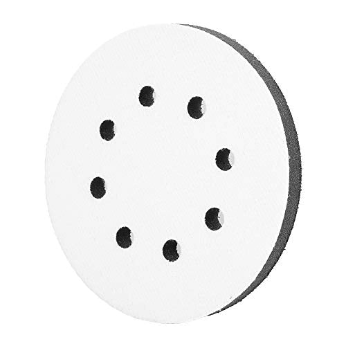 5Inch 5/6/8 Holes Hook and Loop Soft Sponge Cushion, Interface Buffer Pad, Sanding, Discs Pad, Soft Foam Buffering Pad, Interface Pad, Soft Density Interface Pad for Drill Grinder (5 inches 8 Holes)