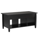 Yaheetech Coffee Table, Lift Top Coffee Table w/Hidden Storage Compartment & Lower 3 Cube Open Shelves, Lift Tabletop Coffee Table for Living Room/Reception Room/Office, Black