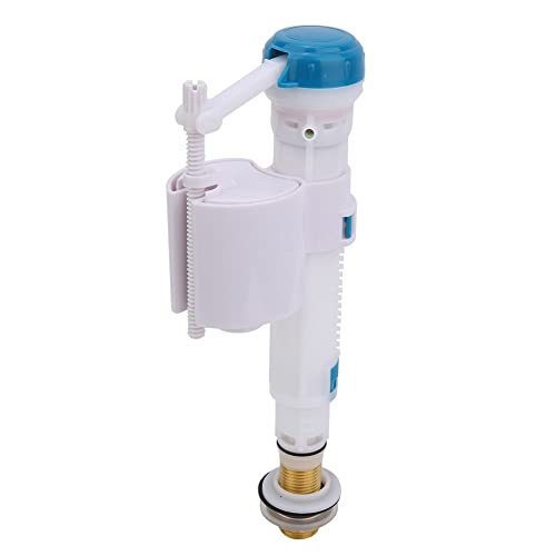 Toilet Fill Valve Toilet Fill Valve Bottom Entry ABS Toilet Push Button Fill Valve Dual Flush Cistern Syphon Bathroom Blue White UK G1/2 (4 Points Copper Pipe Water Inlet Valve)