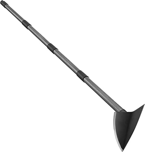 FLY HAWK Garden Hoe, 152 cm Hoe Garden Tool Triangle Garden Hoe with Sharp Blade for Digging, Weeding, Cutting and Losing Soil, Metal Handle with Adjustable Length