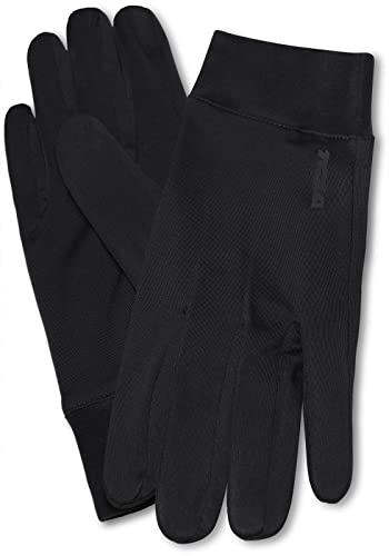 TSLA Men and Women Cold Weather Running Gloves, Fleece Lined Thermal Winter Gloves, Lightweight Sports Cycling Gloves YZV05-BLK Large