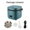 1.2L Mini Rice Cooker Travel Small Non-stick Pot For Cooking Soup Rice Stews with 12Pcs Non-Stick Silicone Kitchen Utensil (Green)