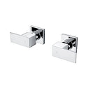 Decaura Square Shower Mixer Taps Wall Top Assemblies 1/4 Turn Twin Bath Faucets