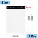 3P 23"x31"Extra Large White Plastic Mailing Postage Bags Post Parcel Bags for Posting Mailers Shipping,Mailing Poly Postal Self Seal Bags Package Bags Mail Envelopes for Packaging Clothes Parcel,Boxes