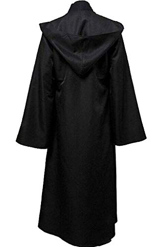 LHJ Adult Halloween Costume Tunic Hoodies Robe Cosplay Capes, Black, Medium