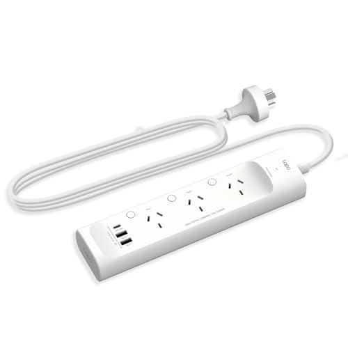 TP-Link Tapo Smart Wi-Fi Power Strip, Smart Home Safety Protection, Energy Saving, 18W Fast Charging, USB-C, USB-A, Individual Control, Remote & Voice Control, Schedule & Timer, Away Mode (Tapo P300)