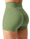 YEOREO Scrunch Butt Workout Shorts Women 3.5" Seamless V Cross Waist Sport Gym Amplify Shorts, 2 Green (3.5" Inseam, Medium