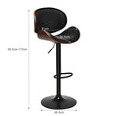 Giantex Set of 2 Bar Stools, PU Leather Adjustable Barstools, Swivel Bar Stool Chair, Dining Chairs Kitchen Counter Height Barstool with 360 Degree Swivel Seat, Curved Footrest and Large Iron Base