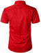 ZEROYAA Men's Casual Urban Stylish Slim Fit Short Sleeve Button Up Dress Shirt with Pocket, Red, 3X-Large