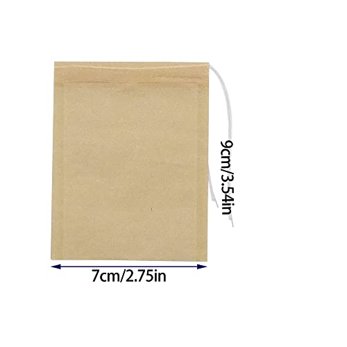 200 Pieces Tea Paper Filter Bags, BetterJonny Disposable Empty Tea Bags Natural Drawstring Seal Filter Loose Leaf Tea Bags (7x9cm)