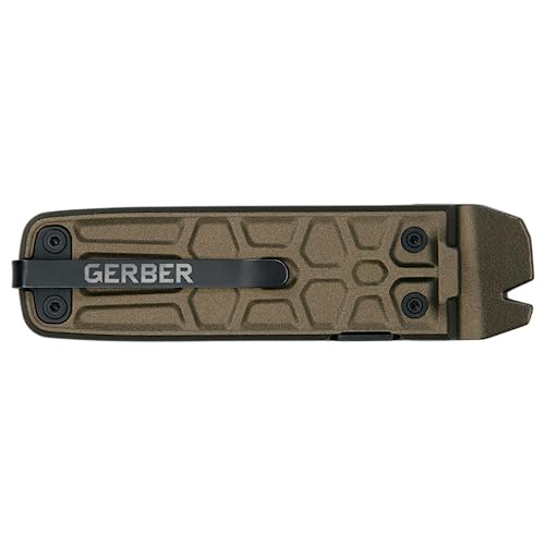 Gerber Gear Lockdown Slim Pry 7-in-1 Multi-tool - 2.5" Plain Edge Blade, Scissors, Saw - EDC Gear and Equipment - Burnt Bronze