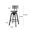 Levede Bar Stool Industrial Adjustable Swivel Stools Backrest Wood Kitchen Counter Chairs for Home Bar, Dining Room, Cafe, 150kg Capacity (Set of 1, Brown)