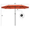 TANGKULA 15Ft Double-Sided Patio Umbrella, Outdoor Extra Large Umbrella W/Hand-Crank System & Air Vents, Market Twin Umbrella W/ 12-Rib Sturdy Metal Frame for Poolside, Garden Backyard (Orange)