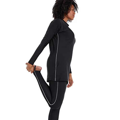 Speedo Women's Long-Line Swim Tunic Suit, Black/White, Size 32