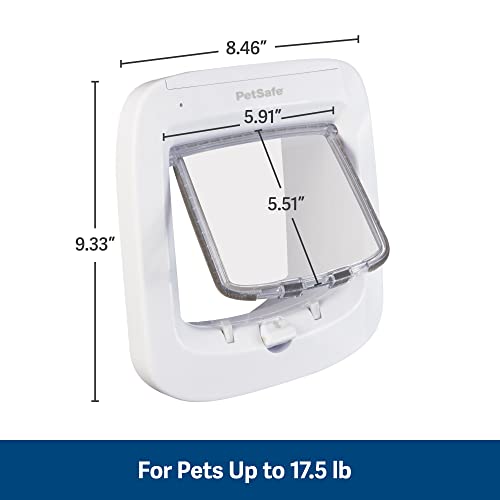 PetSafe Interior and Exterior Cat Door – Microchip RFID Pet Door – 4-Way Locking – Works With up to 40 Programmed Pets