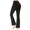 Lanbaosi Bootcut Yoga Pants for Women High Waisted Tummy Control Flare Leggings with Pockets Wide Leg Bootleg Workout Pants Black