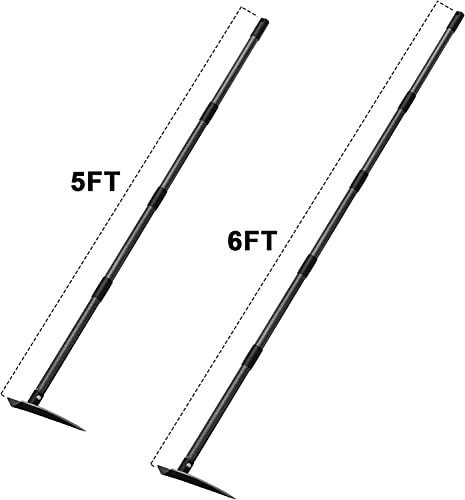 FLY HAWK Garden Hoe, 152 cm Hoe Garden Tool Triangle Garden Hoe with Sharp Blade for Digging, Weeding, Cutting and Losing Soil, Metal Handle with Adjustable Length