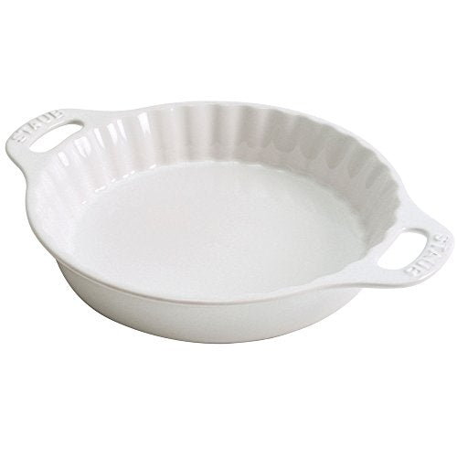 STAUB Ceramics Bakeware-Pie-Pans Dish, 9-inch, White