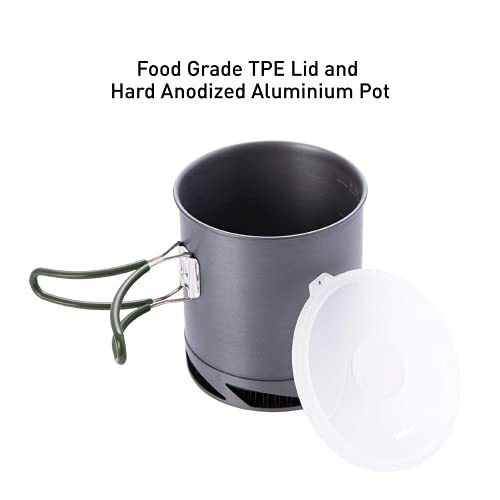 Fire-Maple 1L Hard Anodized Aluminum Pot | Outdoor Camping Backpacking Hiking Picnic Pot | Camping Cookware Pot with Heat Exchanger | Perfect Size for Solo Backpacker