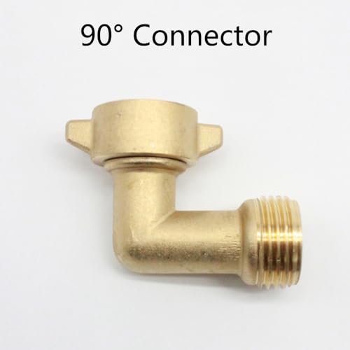 Garden Hose Connector, 3/4 Inch 90° Female Brass Water Hose Elbow Tap Adapter Pipe Parts for Outdoor Faucet RV