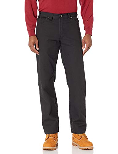 Dickies Men's Relaxed Fit Straight-leg Duck Carpenter Jean, Black, 30W x 30L