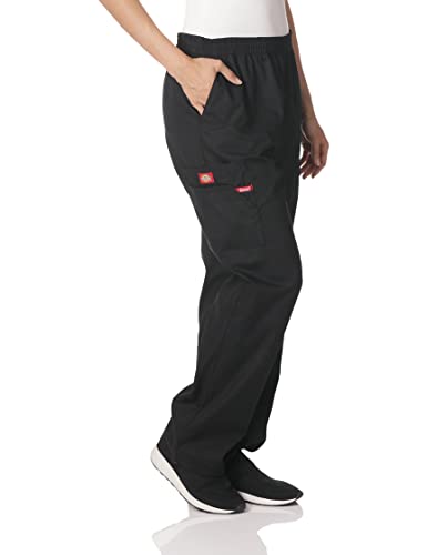 Dickies Womens Signature Elastic Waist Medical-Scrubs-Pants, Black, Small US
