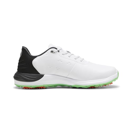 PUMA GOLF Men's Phantomcat Nitro Sneaker, Puma White-puma Black-fluro Green Pes, 15