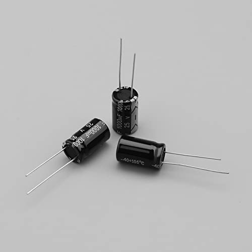 ECSiNG 50Pcs Electrolytic Capacitor Aluminum Electrolytic Capacitors 1000uf 20% 25V Accessories for Repairing LCD TVs LCD Displays Motherboards