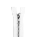 26 inch Metal Zipper White 26” Silver Brass Metal Heavy Duty Zippers Separating Sewing Zipper Craft Zippers Jacket Zipper