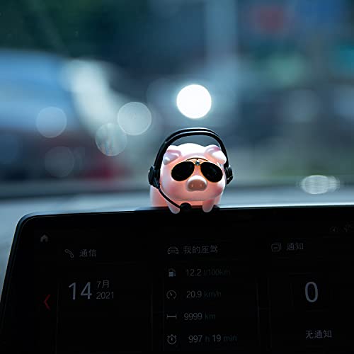 Car Rear View Mirror Pendant Lucky Piggy Hanging Ornament Auto Interior Decoration (Pilot)