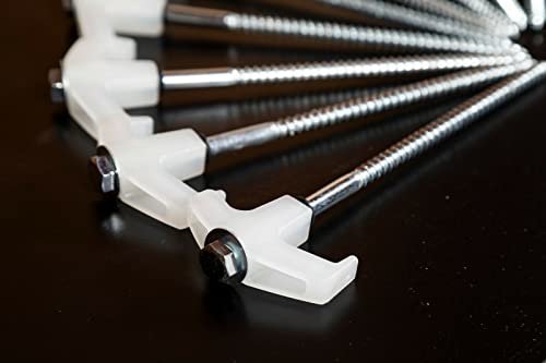 15x Heavy Duty Steel Screw/Drill Camping Tent Pegs with Glow in The Dark Head