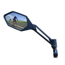 MEACHOW New Scratch Resistant Glass Lens,Handlebar Bike Mirror, Adjustable Safe Rearview Mirror, Bicycle Mirror (Blue Left Side) ME-005LB