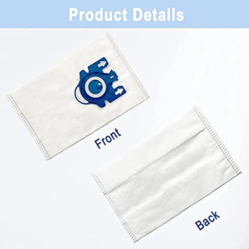 12 Pack GN Vacuum Bags Compatible with Miele GN Bags Classic C1 Complete C1 C2 C3, S2 S5 S8, S227/S240, S270/S280 Series Canister Vacuum Cleaner Pack 12 Bags & 4 Pairs Pre-motor and Post-motor Filters