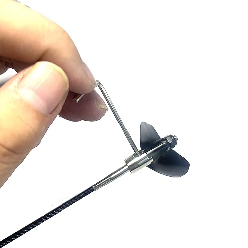 ZDingTech RC Boat Flex Shaft Prop UDI005-09 for UDI Arrow 5 RC Boat Parts,Steel Rope Parts for UDIRC 5 005 UDI005 UDI022 RC Boat Upgrade with Propellers,Mount(Flex Shaft Unit with Propellers)