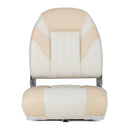 NORTHCAPTAIN S1 Deluxe High Back Folding Boat Seat,Stainless Steel Screws Included,Ivory/Beige(2 Seats)