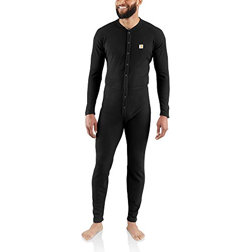 Carhartt Mens Base Force Classic Thermal Base Layer Union Suit, Black, Medium